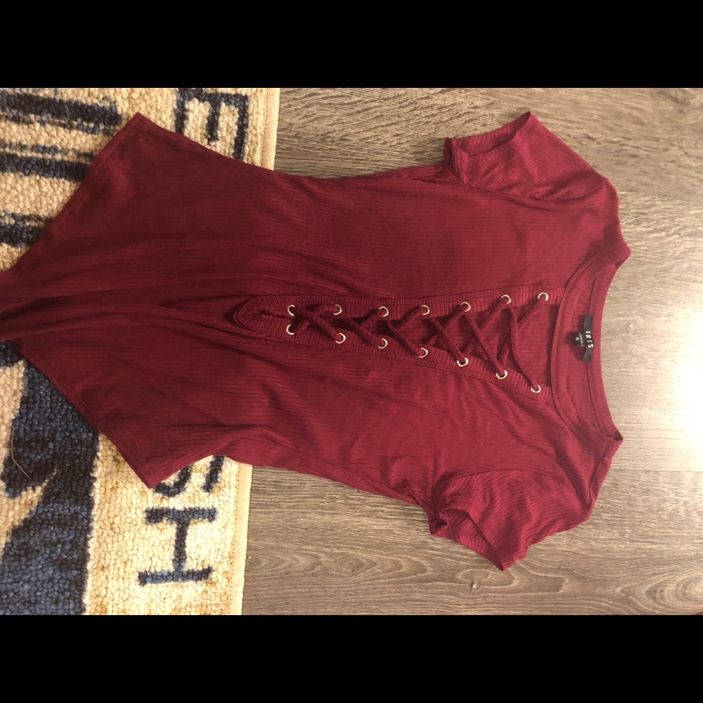 Maroon forever 21 bodysuit